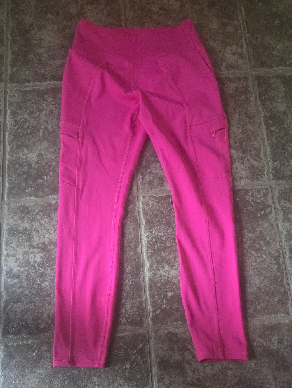 Hot Pink Athletic Leggings with Side Pockets